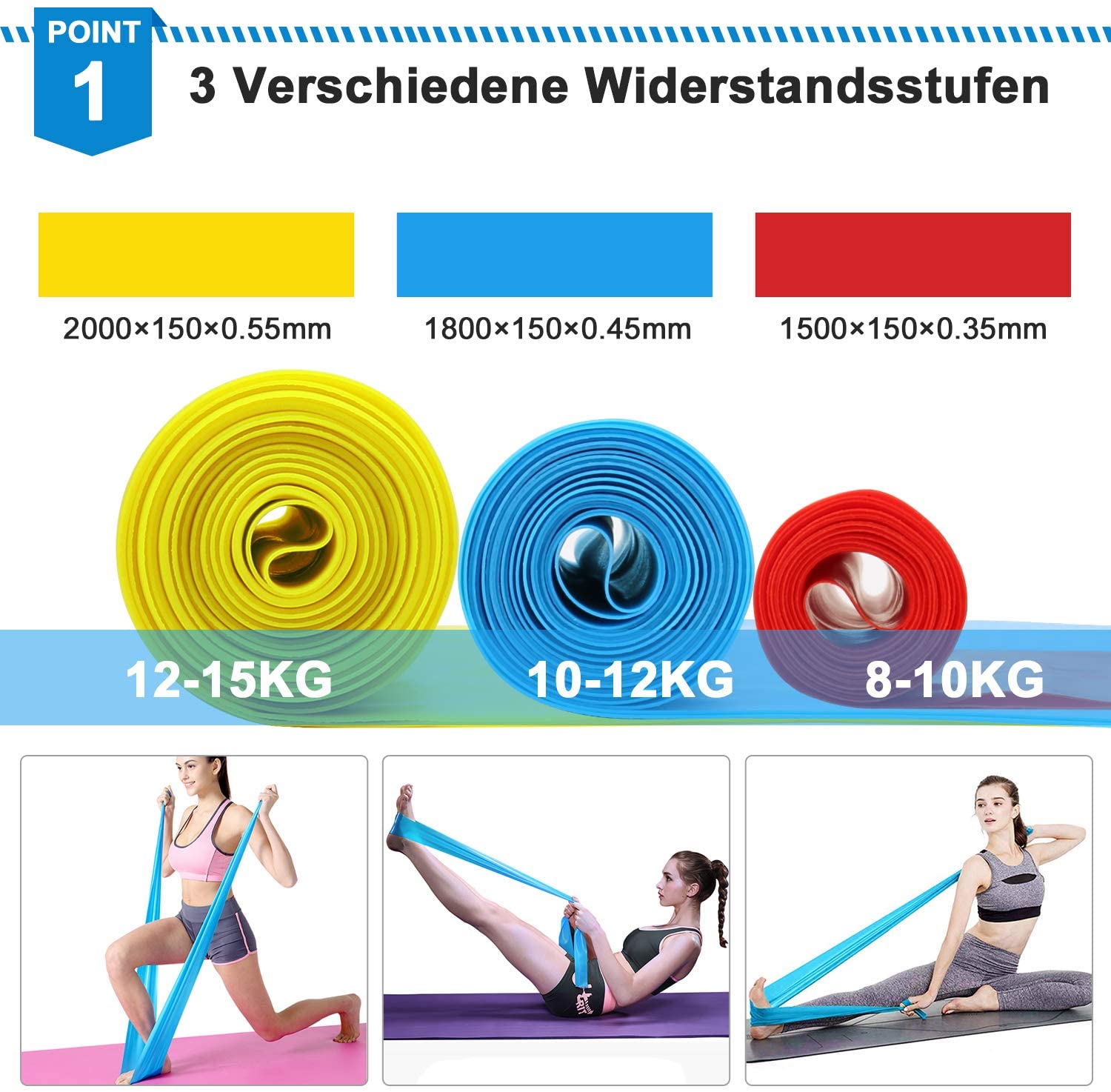 Pita Kebugaran Elastis 3 Buah  - Crossfit Equipment ulasan dan harga